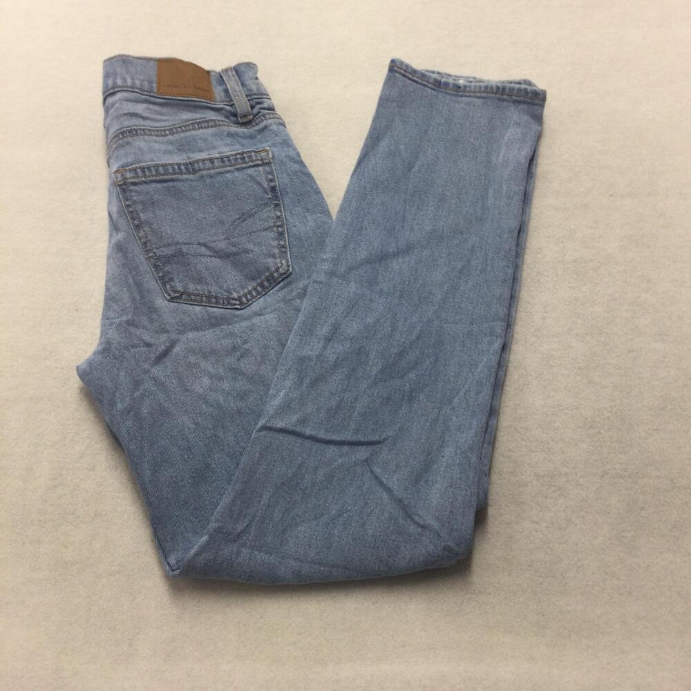 American Eagle Super High-Rise Straight Jeans Womens 000 Blue Light Wash 23x29